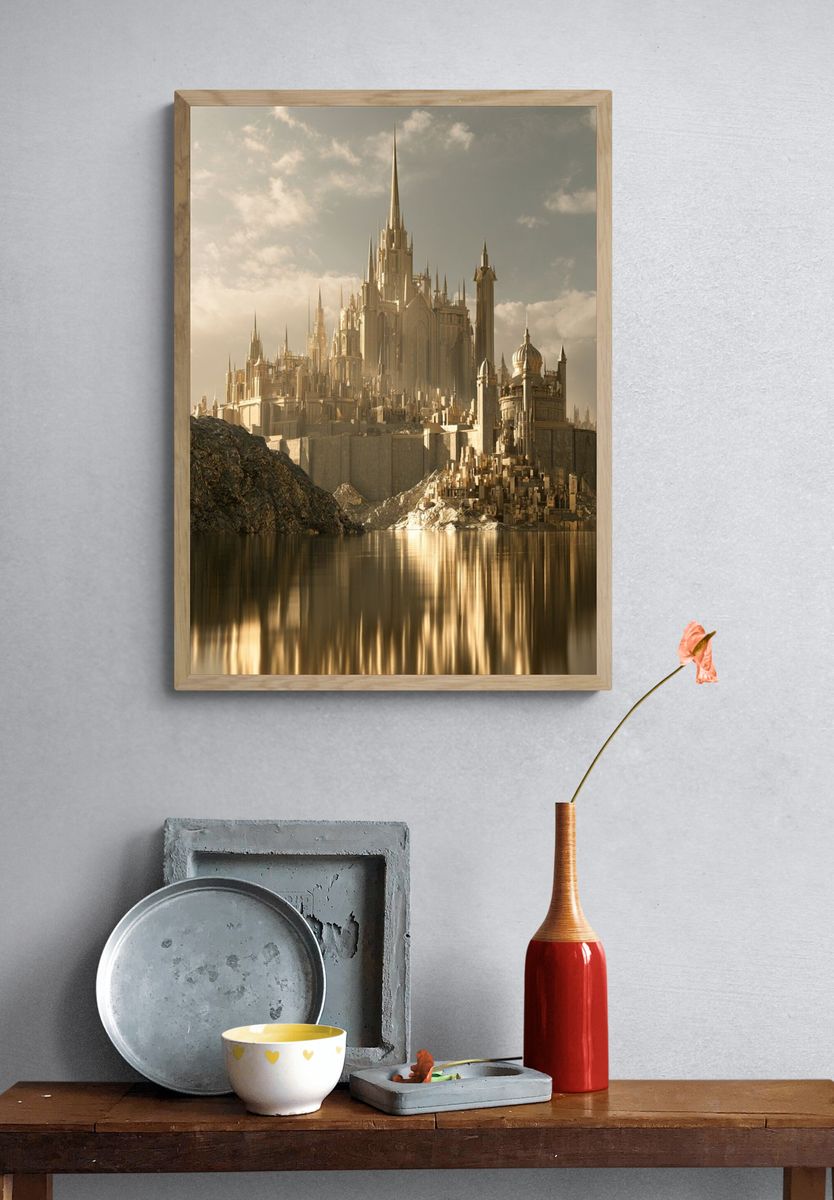 Golden Fantasy Castle Poster. — room view 3