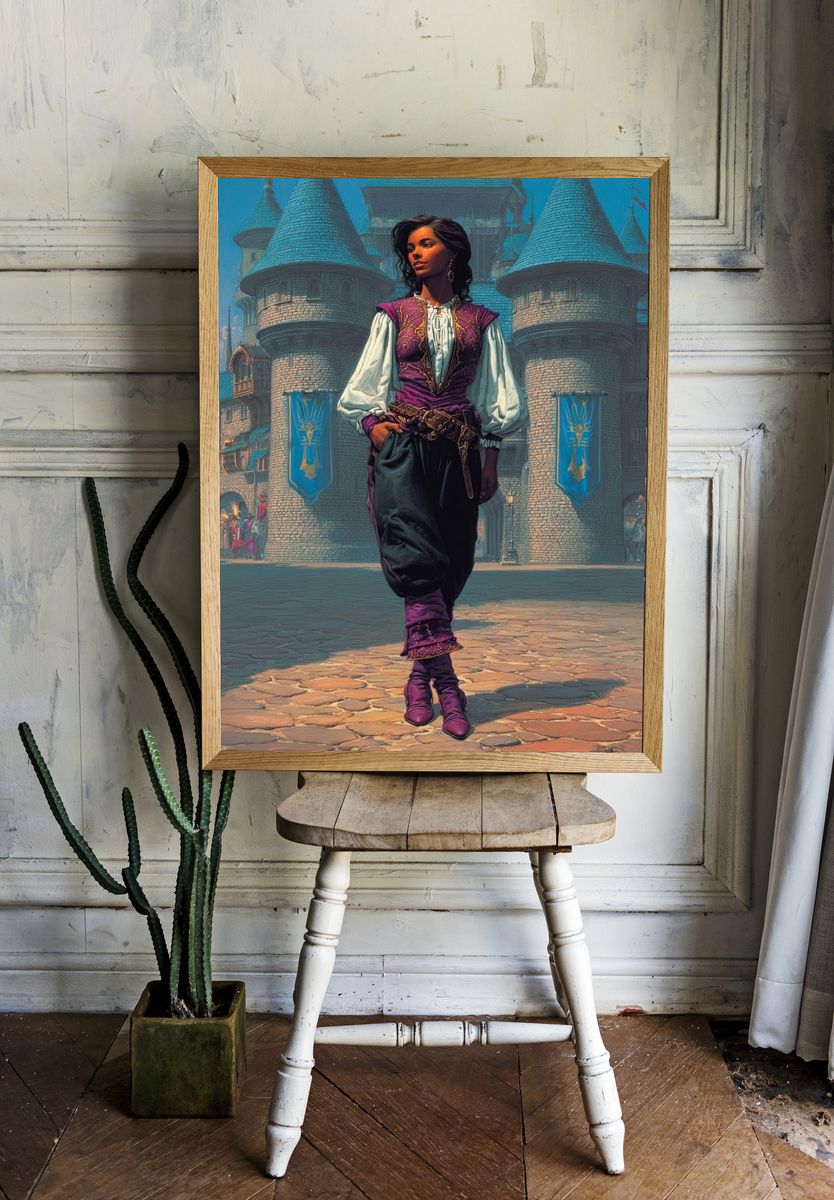 Castle Courtyard Fantasy Portrait Print room preview