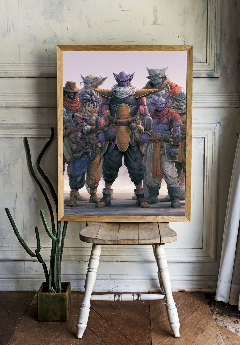 Fantasy Warrior Squad Illustration Poster. room preview