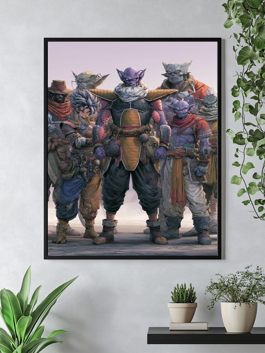 Fantasy Warrior Squad Illustration Poster. — room view 4