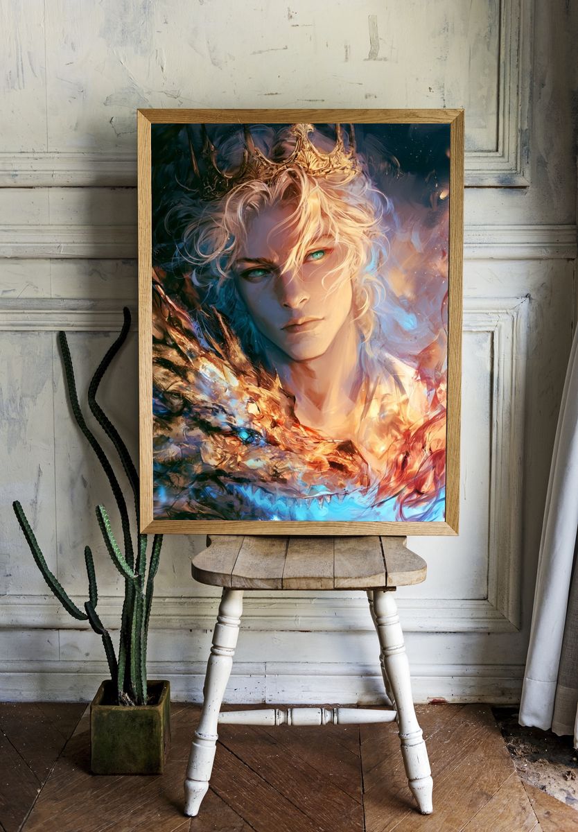 Crowned Fantasy Portrait Print. room preview