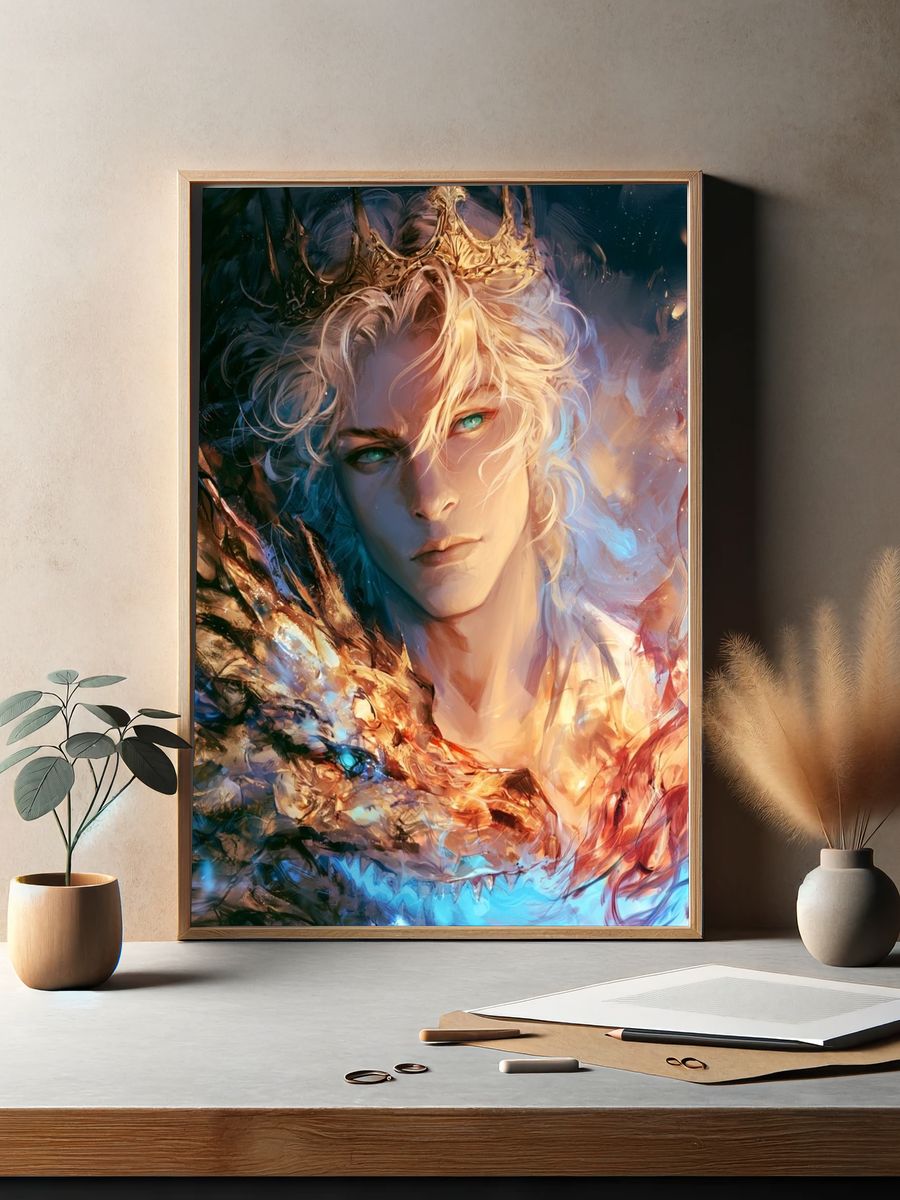 Crowned Fantasy Portrait Print. — room view 2