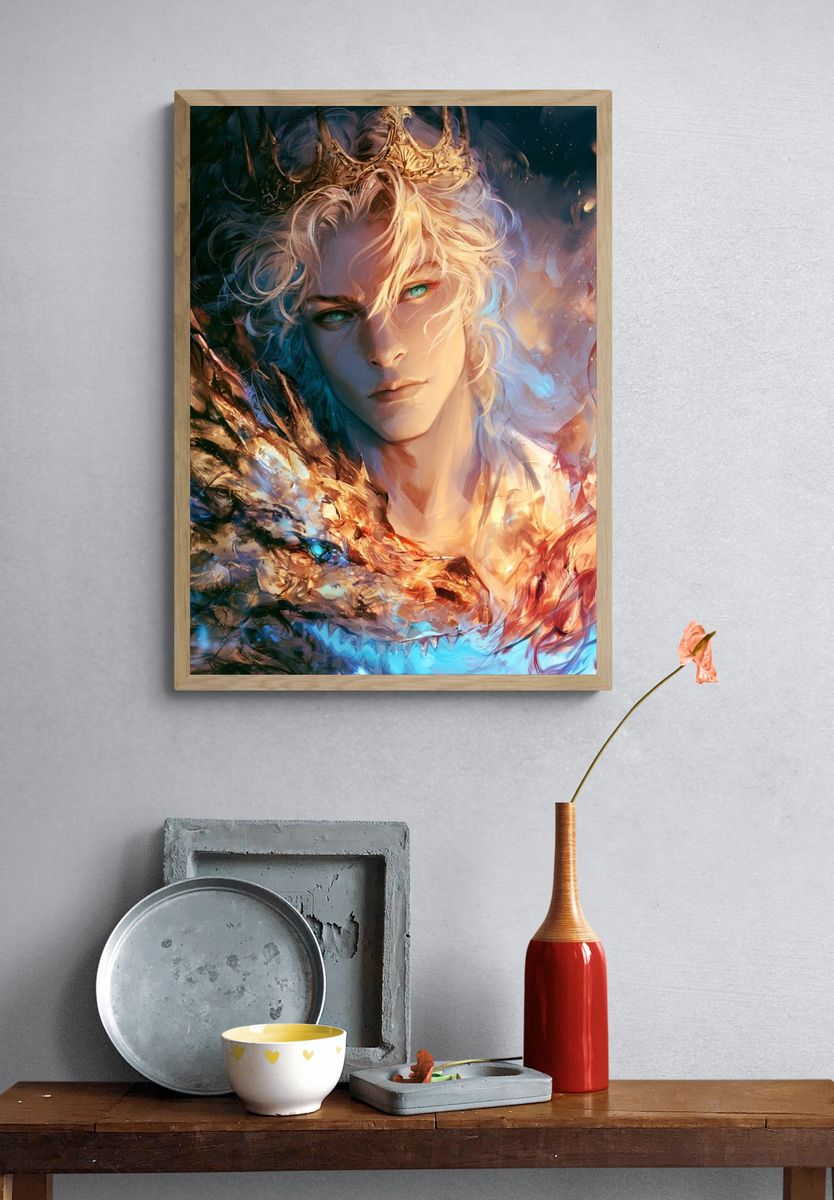 Crowned Fantasy Portrait Print. — room view 3