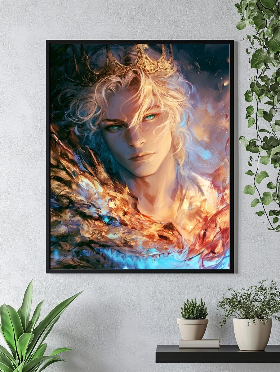 Crowned Fantasy Portrait Print. — room view 4