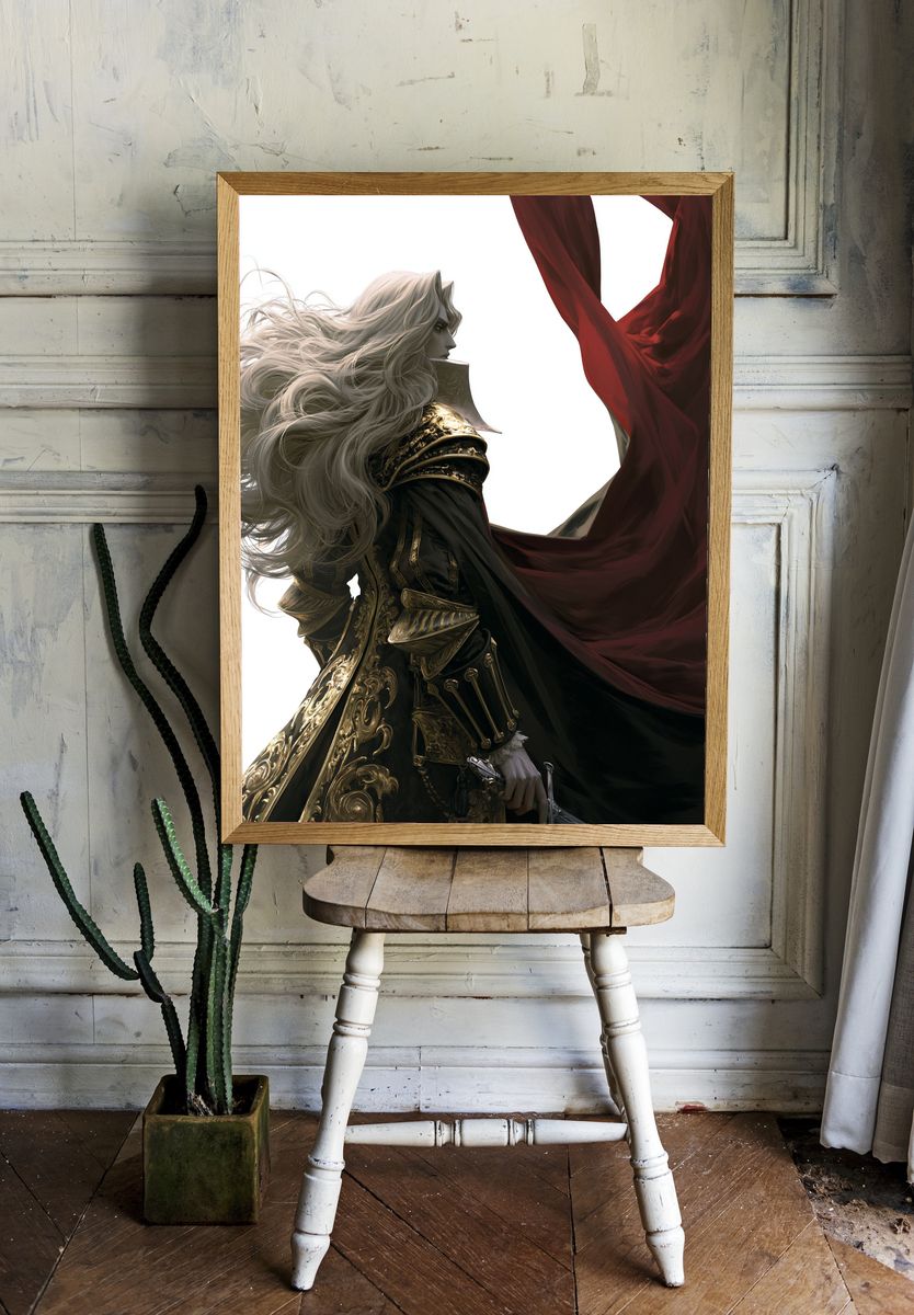 Fantasy Warrior Portrait Print. room preview