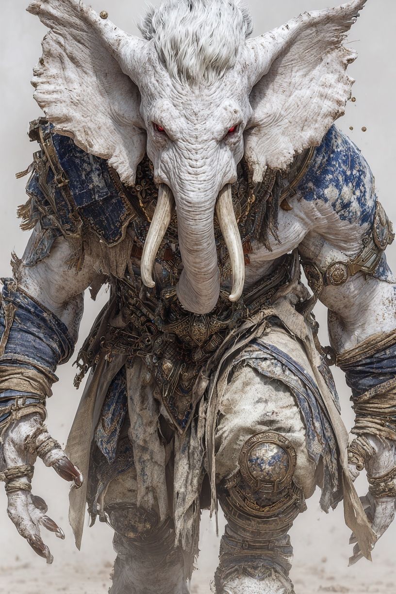 Mythical Elephant Warrior — Fantasy Print. poster — illustration art