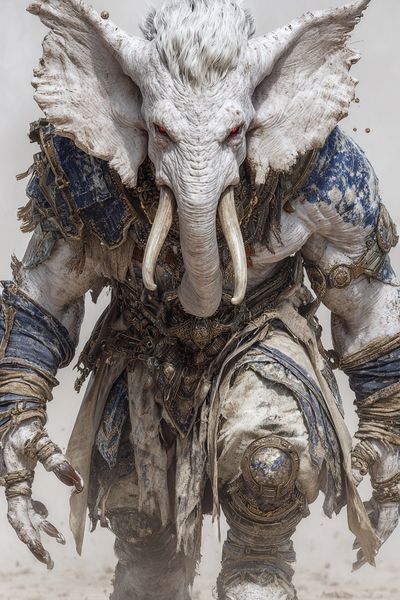 Mythical Elephant Warrior — Fantasy Print. poster