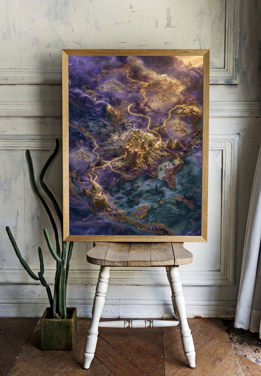 Fantasy Realm Map Poster. — room view 1