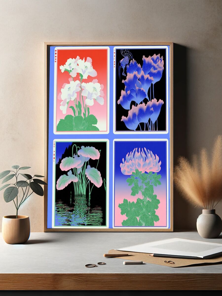 Floral Abstract Art Print. — room view 2