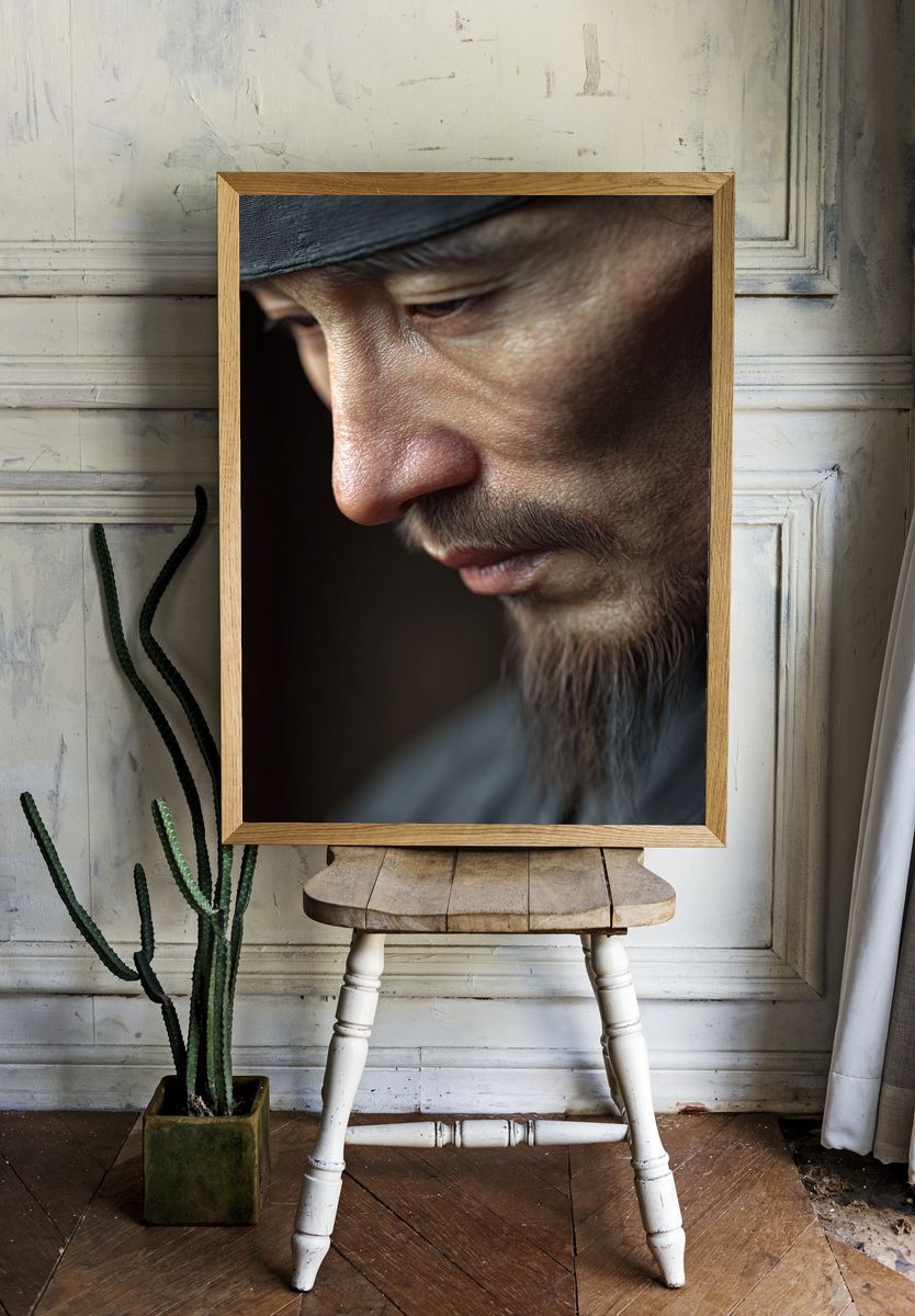 Contemplative Man — Fine Art Print room preview