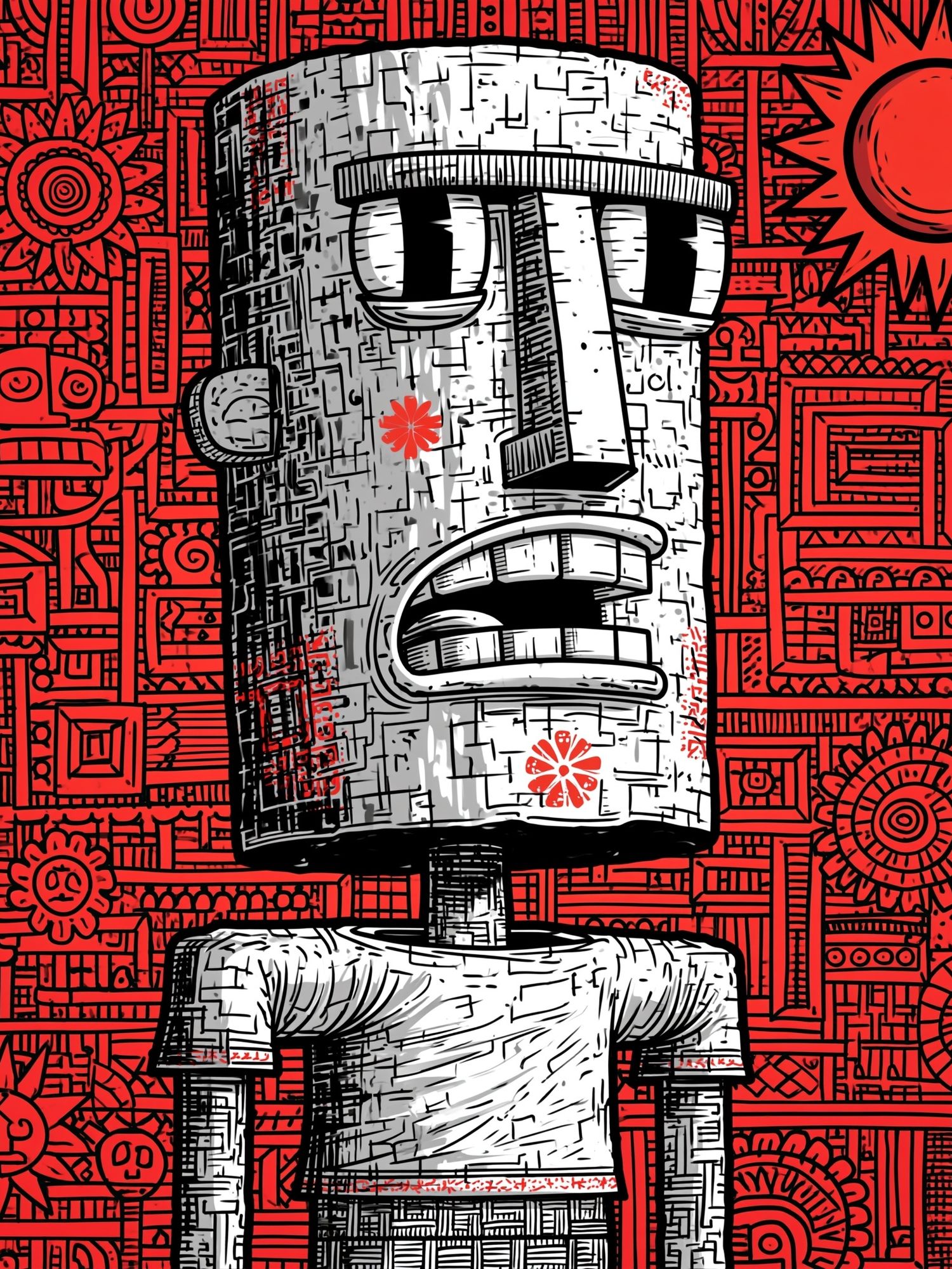 Moai Pop Art Poster. poster detail
