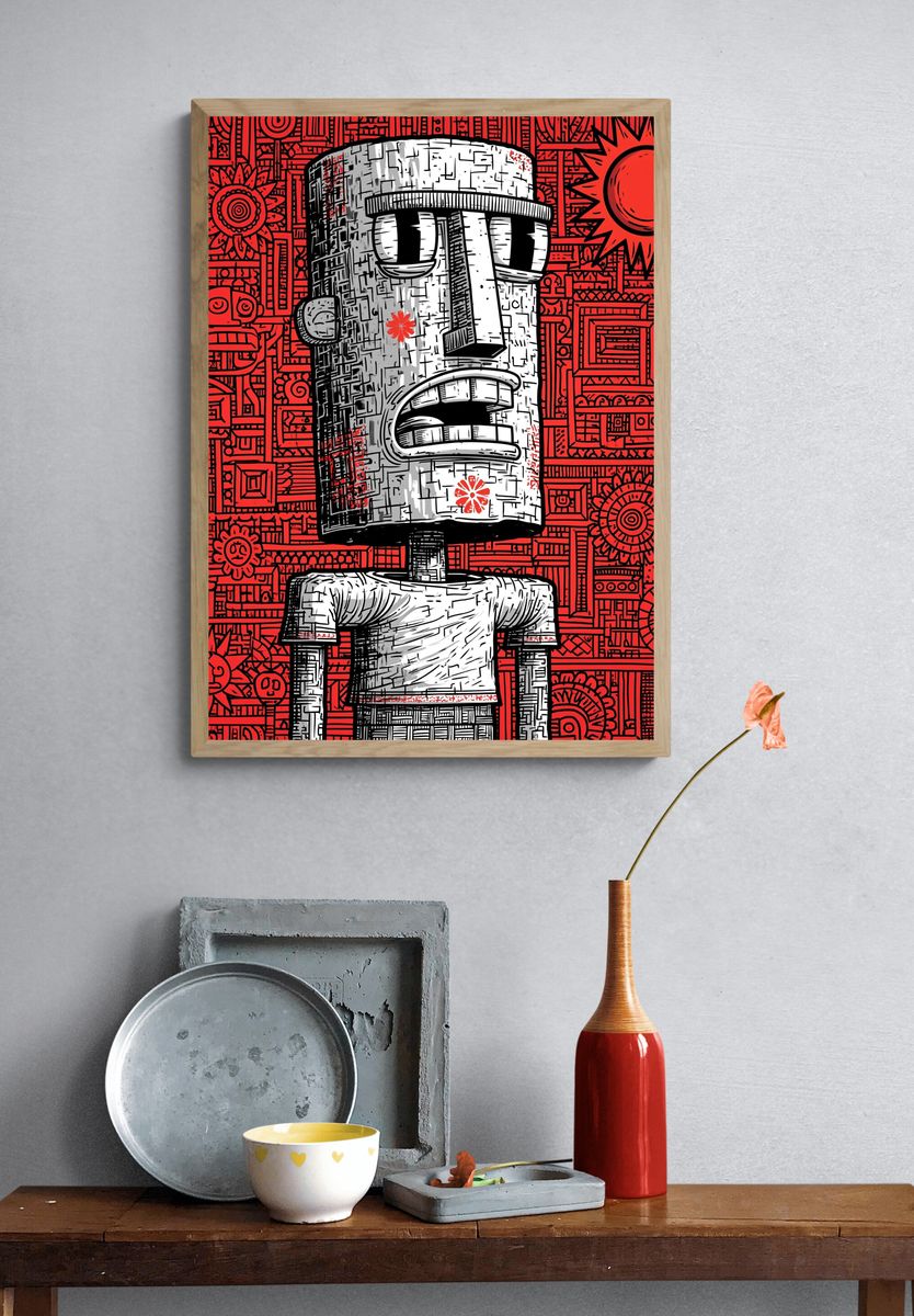 Moai Pop Art Poster. — room view 3