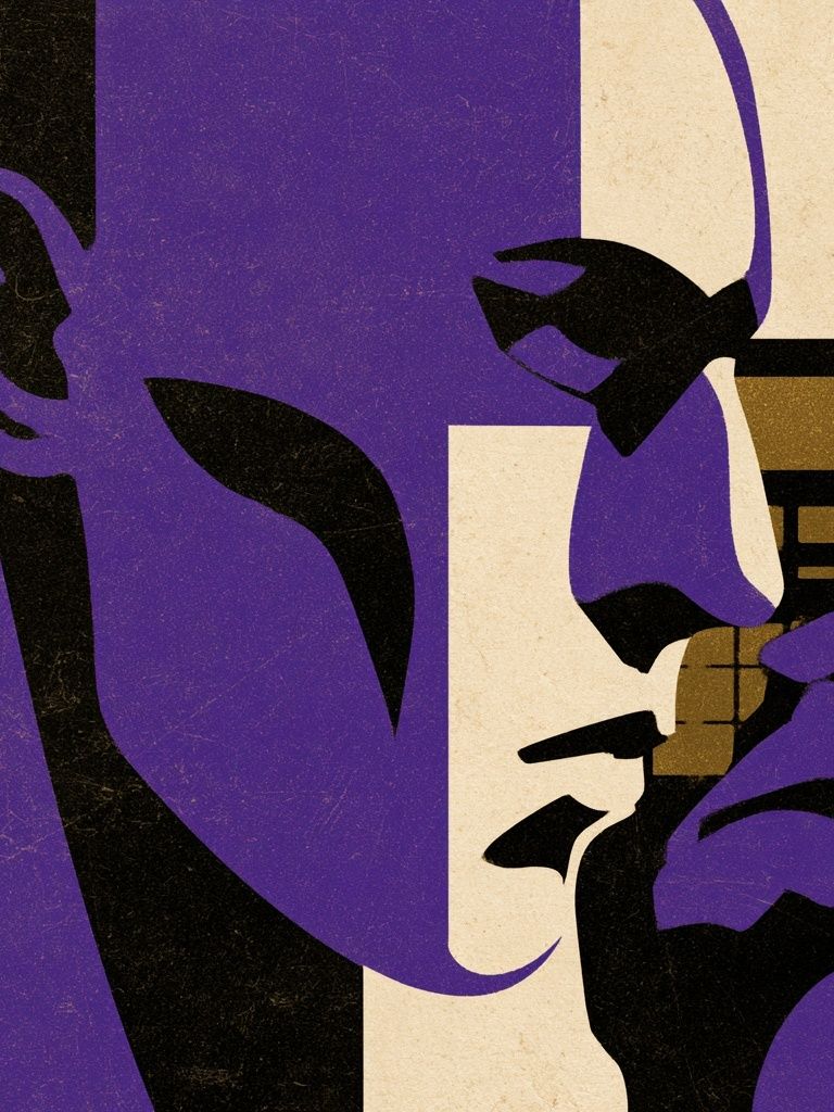 Purple Profile Abstract Poster. poster detail