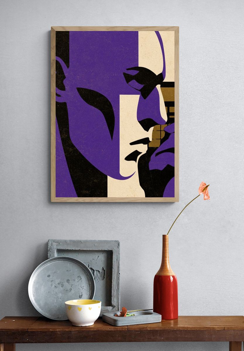 Purple Profile Abstract Poster. — room view 3