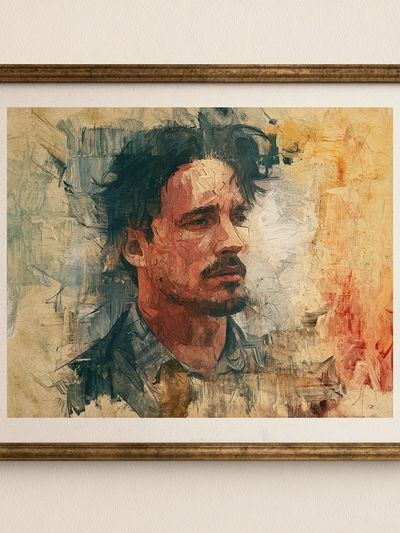 Expressive Male Portrait Fine-Art Poster.