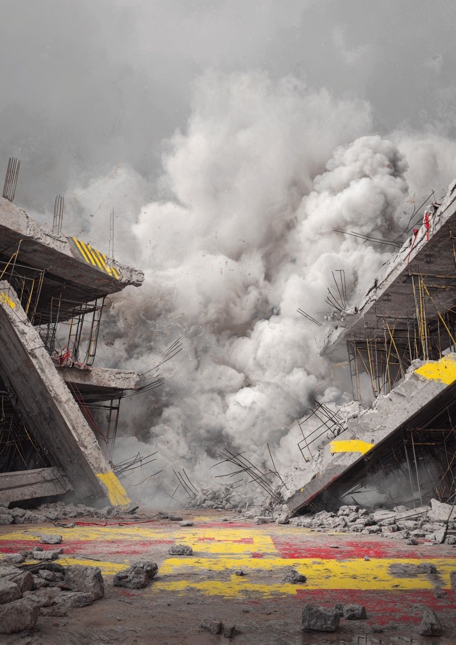 Destruction of Concrete Structure — Fine Art Print. poster — fine-art art