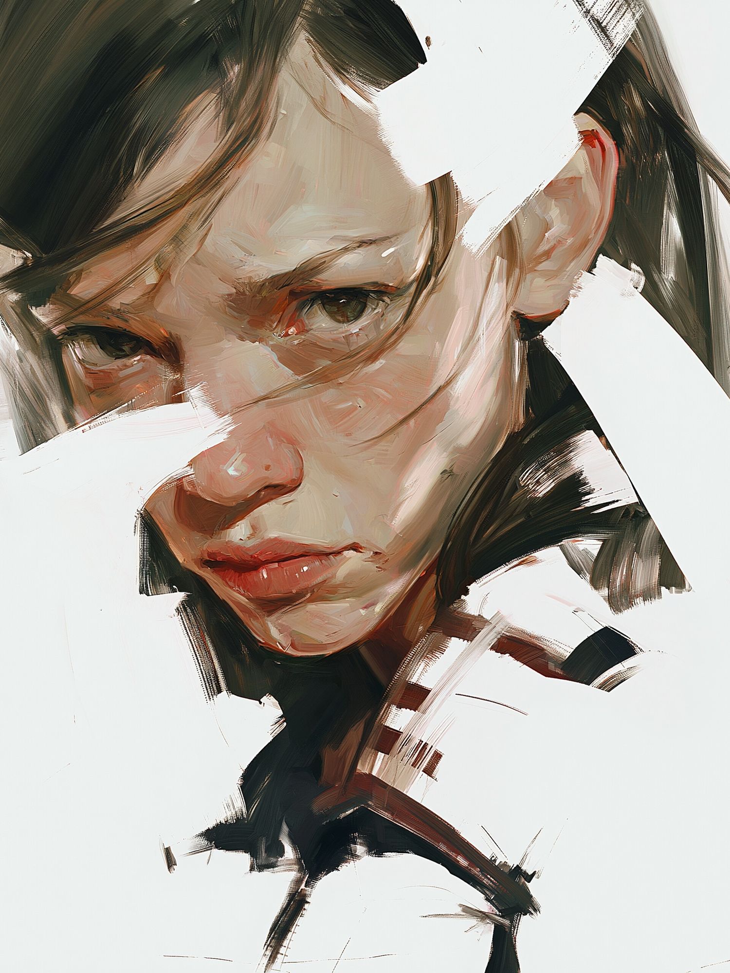 Expressive Woman Portrait Print. poster — fine-art art