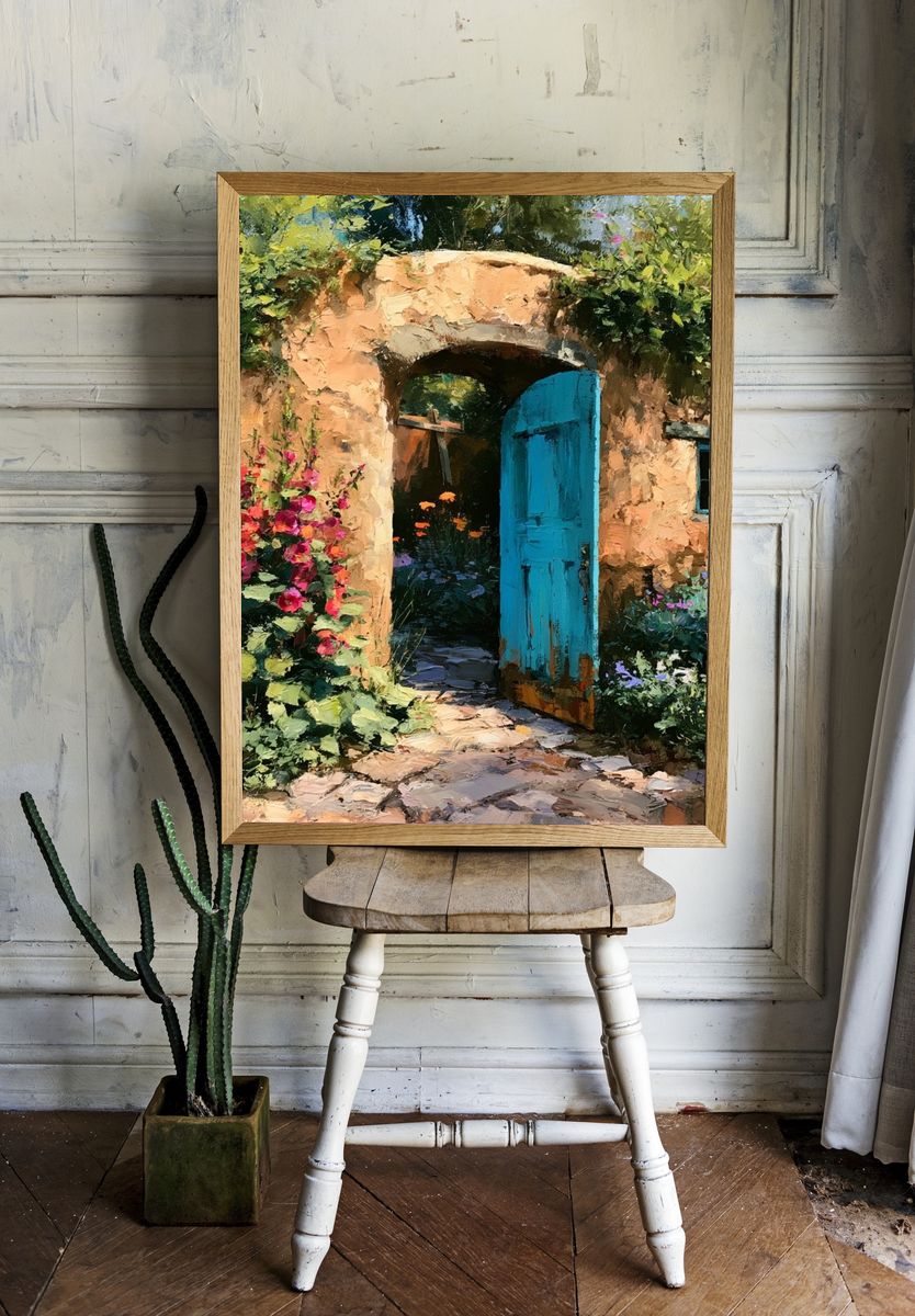 Mediterranean Garden Doorway Print. — room view 1