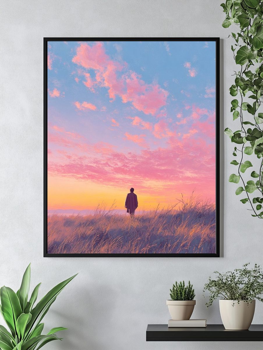 Solitary Figure at Sunset — Fine Art Print. — room view 4
