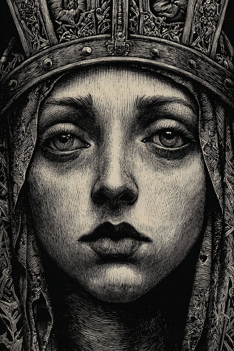 Mystic Queen Portrait Print. poster — fine-art art