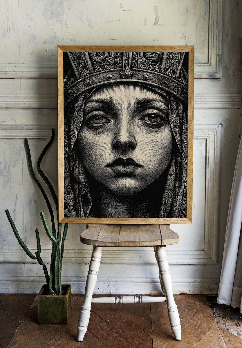 Mystic Queen Portrait Print. — room view 1