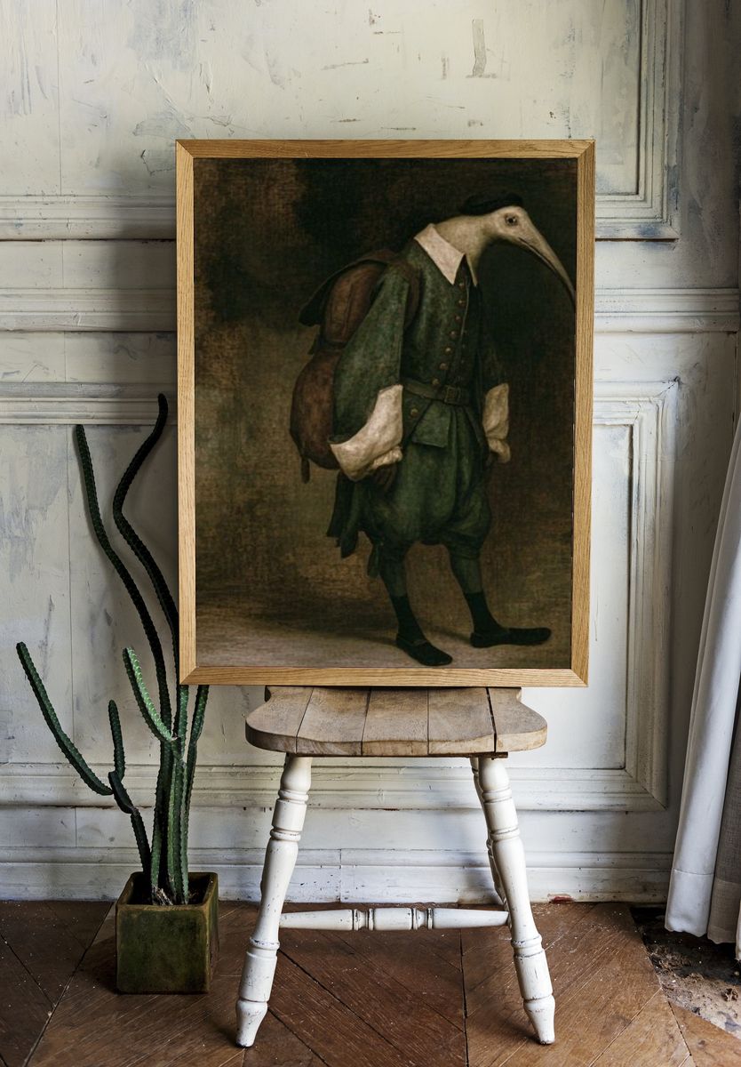 Plague Doctor Portrait Fine-Art Poster. — room view 1