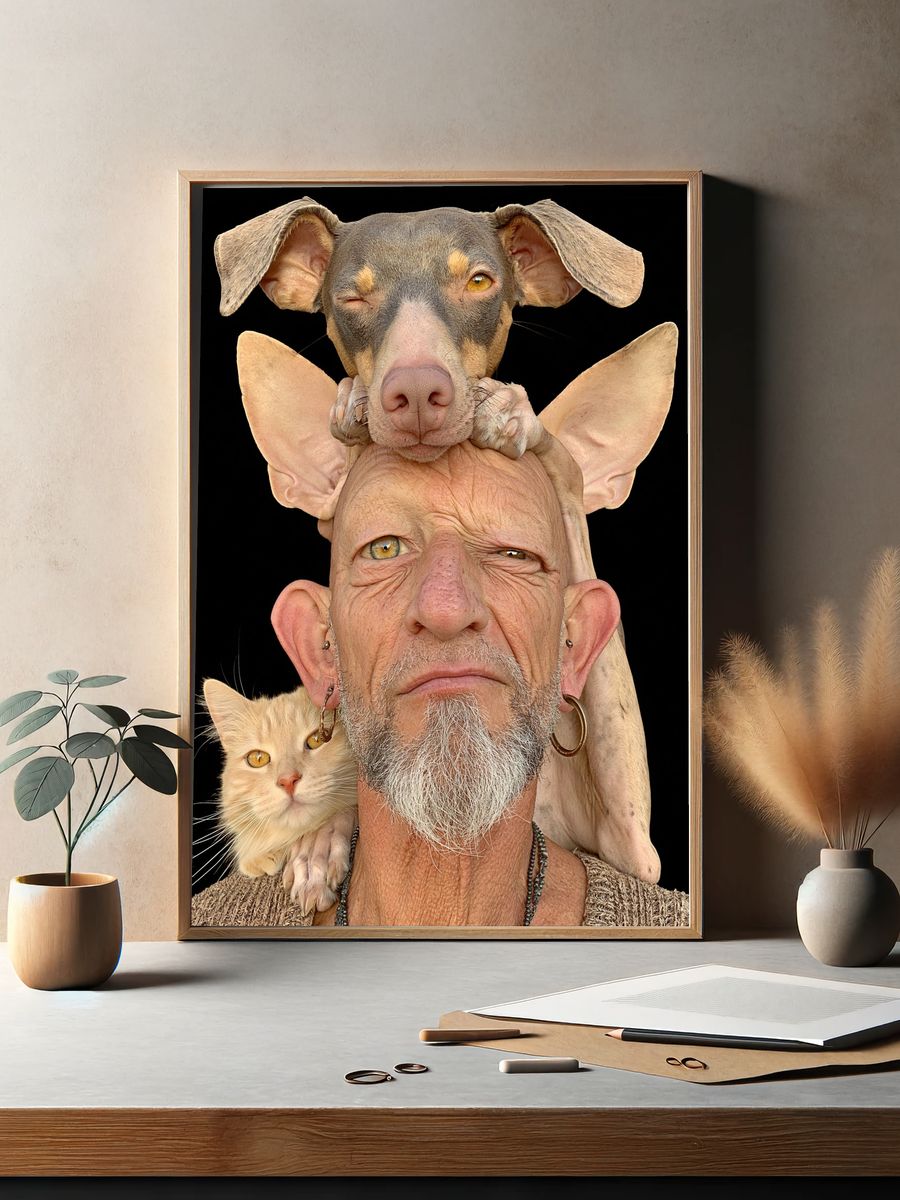 Surreal Pet Portrait Print. — room view 2