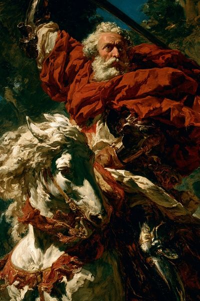 Mythic Warrior and Horse Print. poster