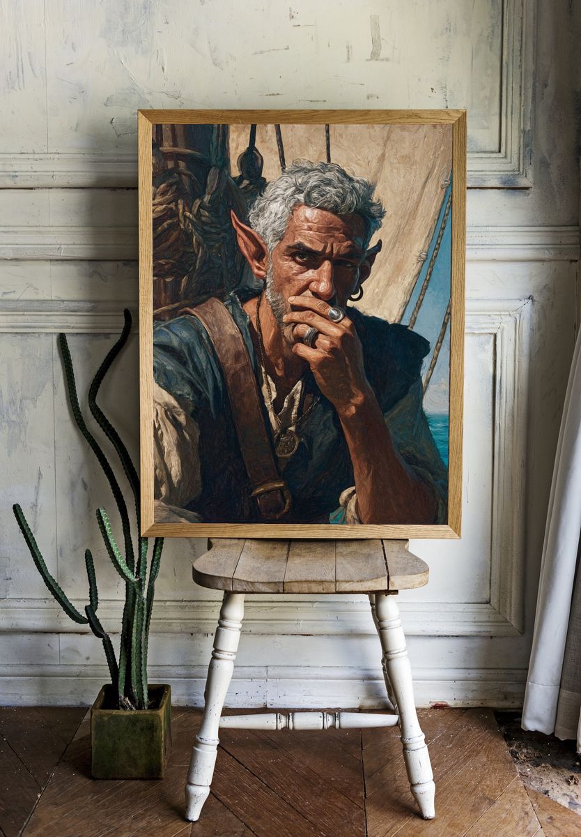 Pensive Sailor — Fine Art Print room preview