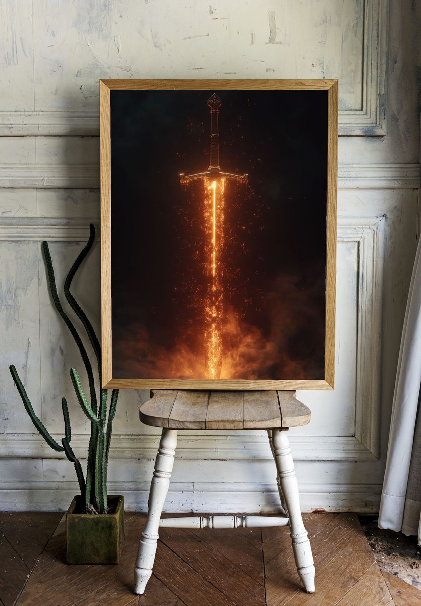 Legendary Sword — Fantasy Art Print room preview