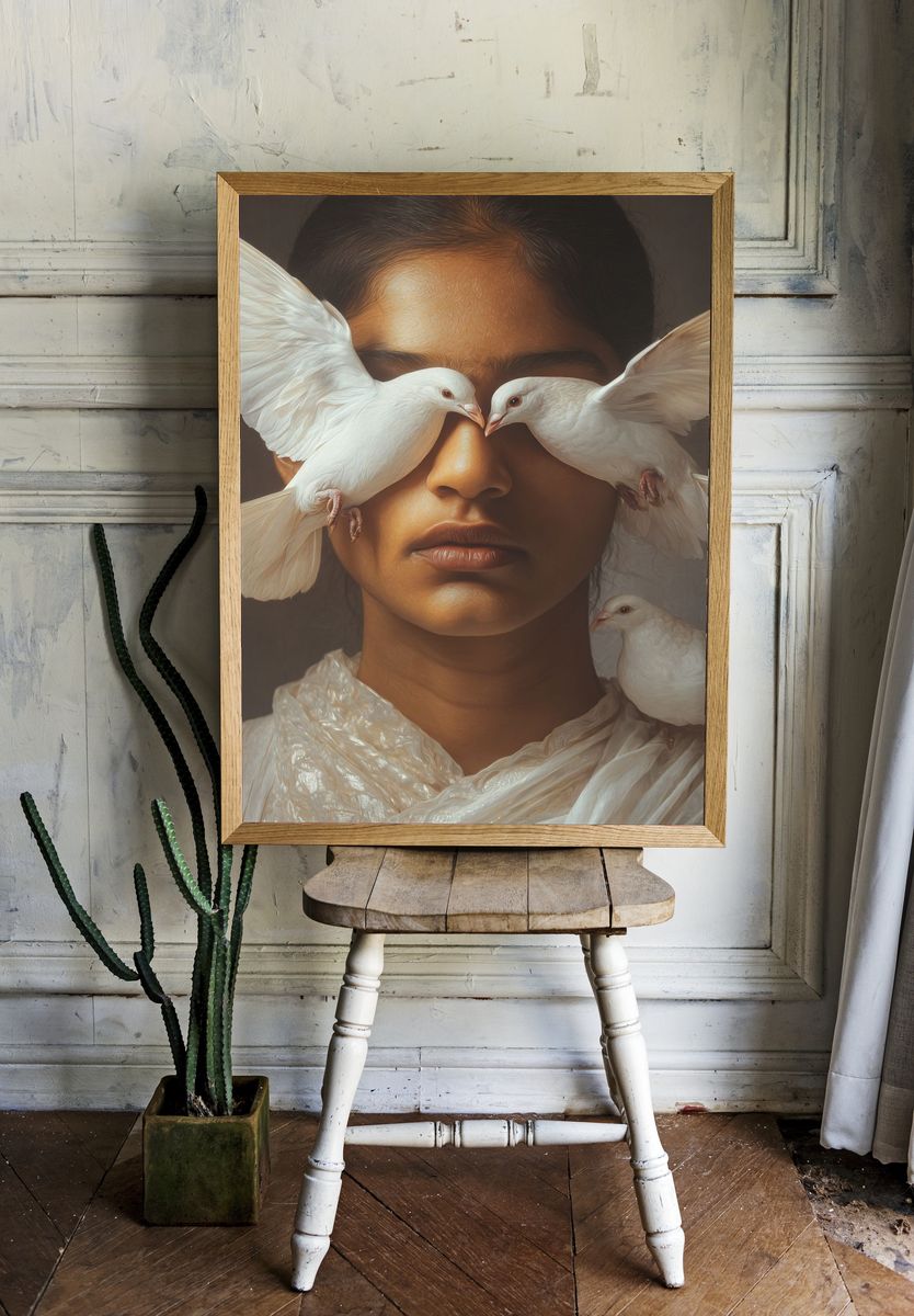 Dove Portrait Fine-Art Poster. — room view 1