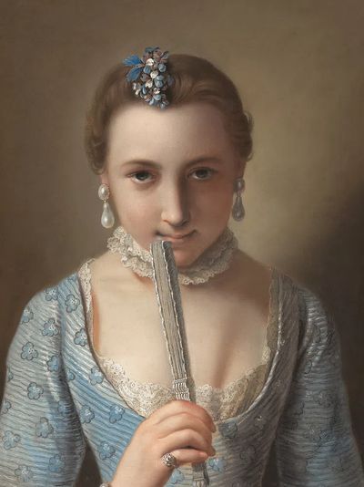 Elegant Woman with Feather — Fine Art Print. poster