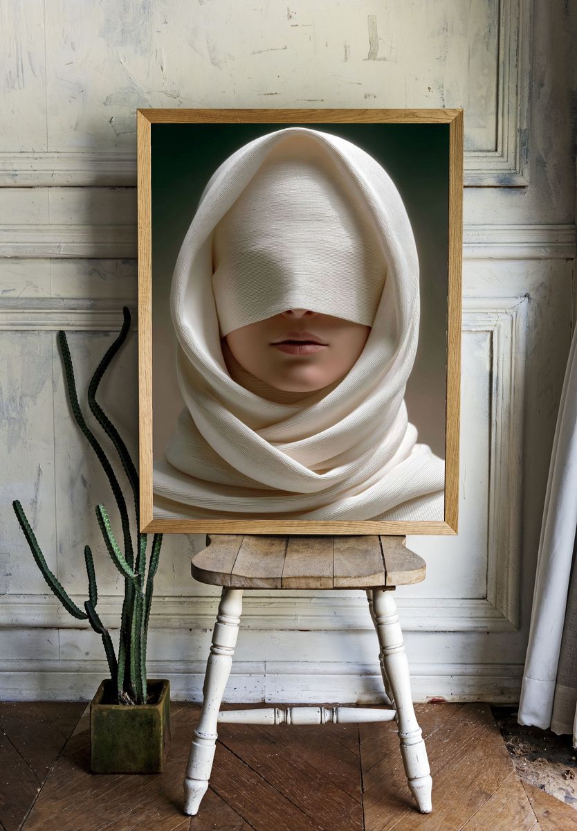 Veiled Woman — Fine Art Print room preview
