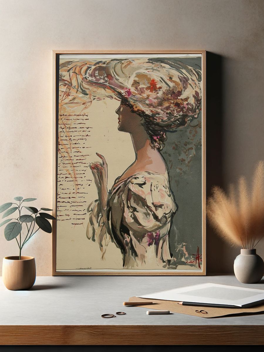 Elegant Woman Portrait Fine-Art Print. — room view 2