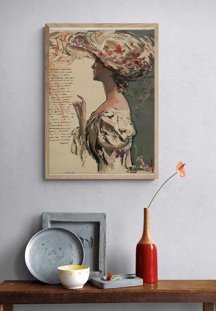 Elegant Woman Portrait Fine-Art Print. — room view 3