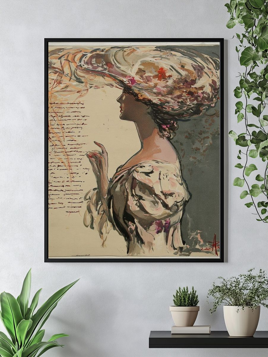Elegant Woman Portrait Fine-Art Print. — room view 4