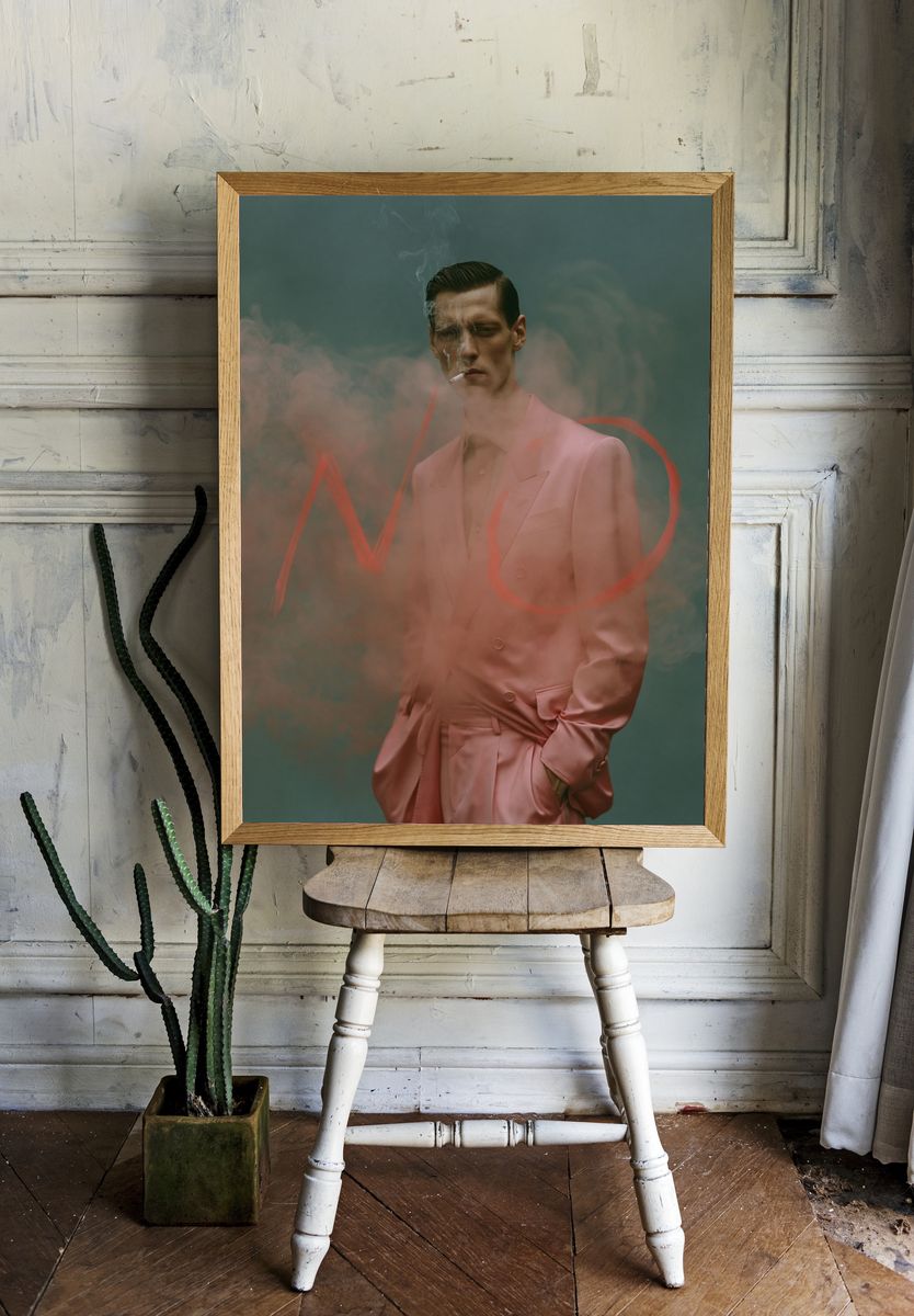 Smoky Pink Fashion Portrait Poster. — room view 1