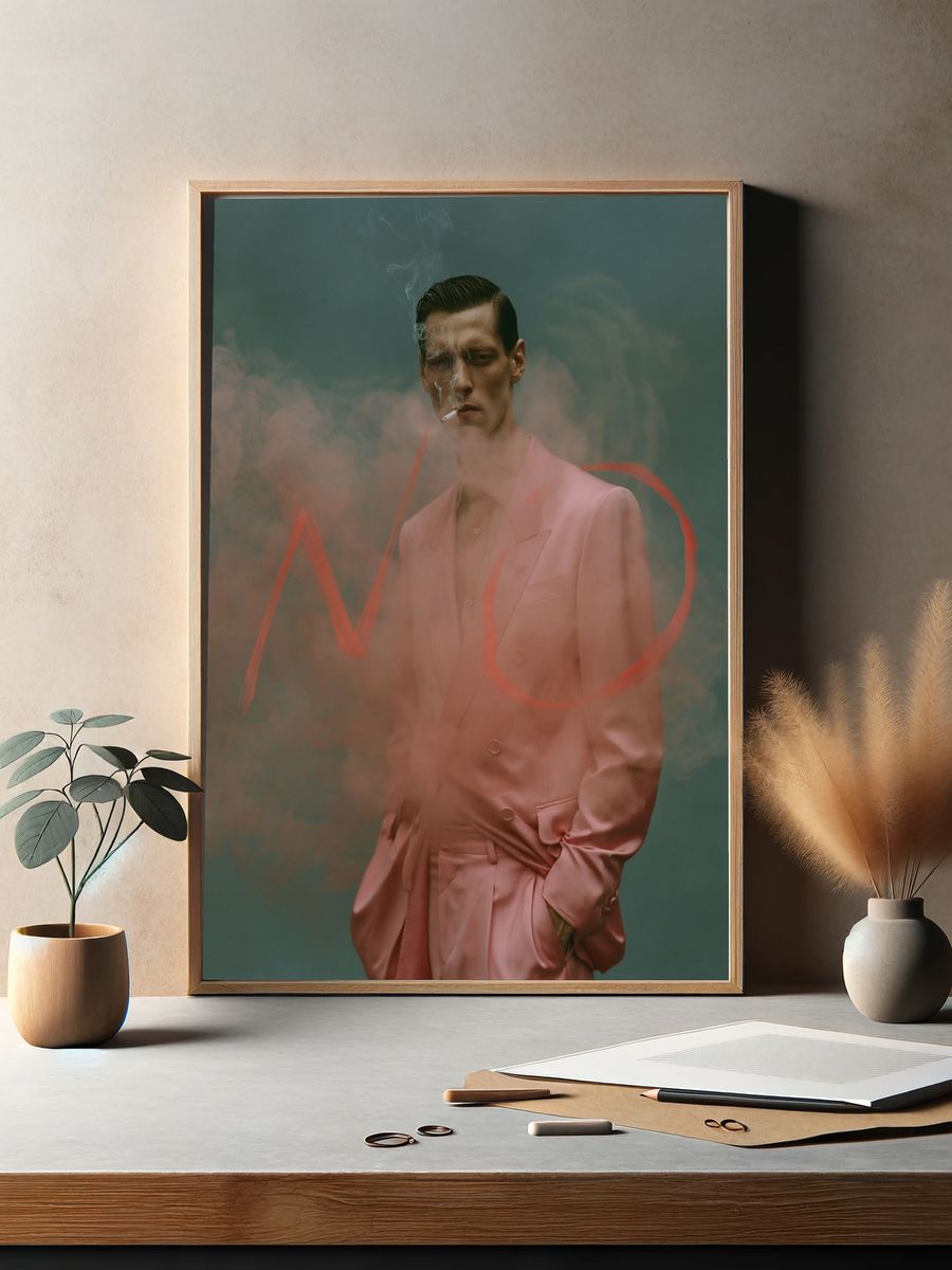Smoky Pink Fashion Portrait Poster. — room view 2