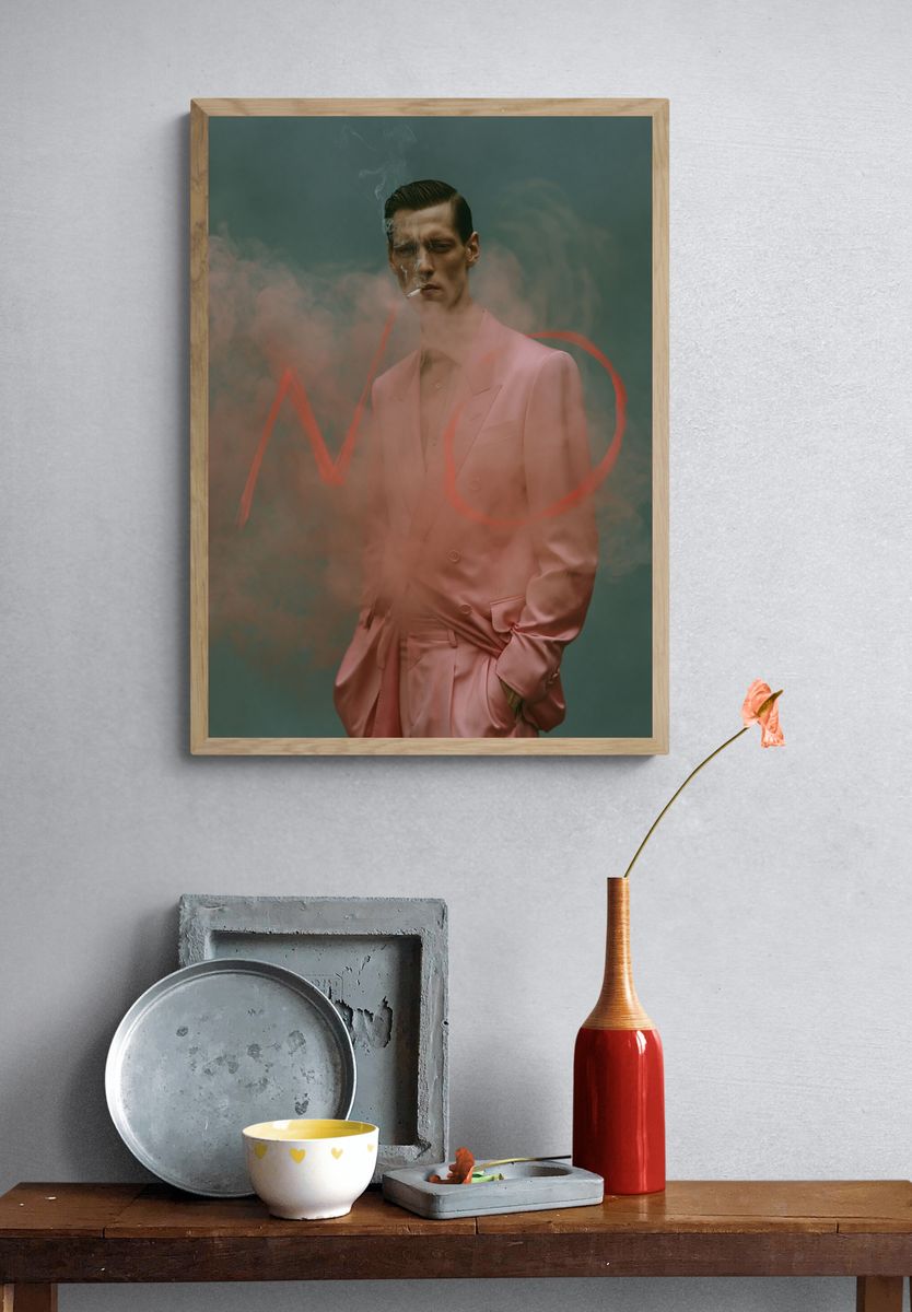 Smoky Pink Fashion Portrait Poster. — room view 3