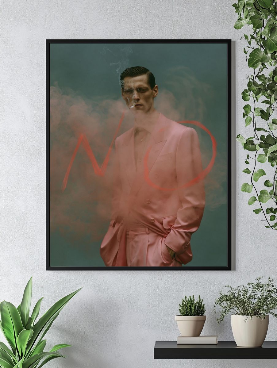 Smoky Pink Fashion Portrait Poster. — room view 4