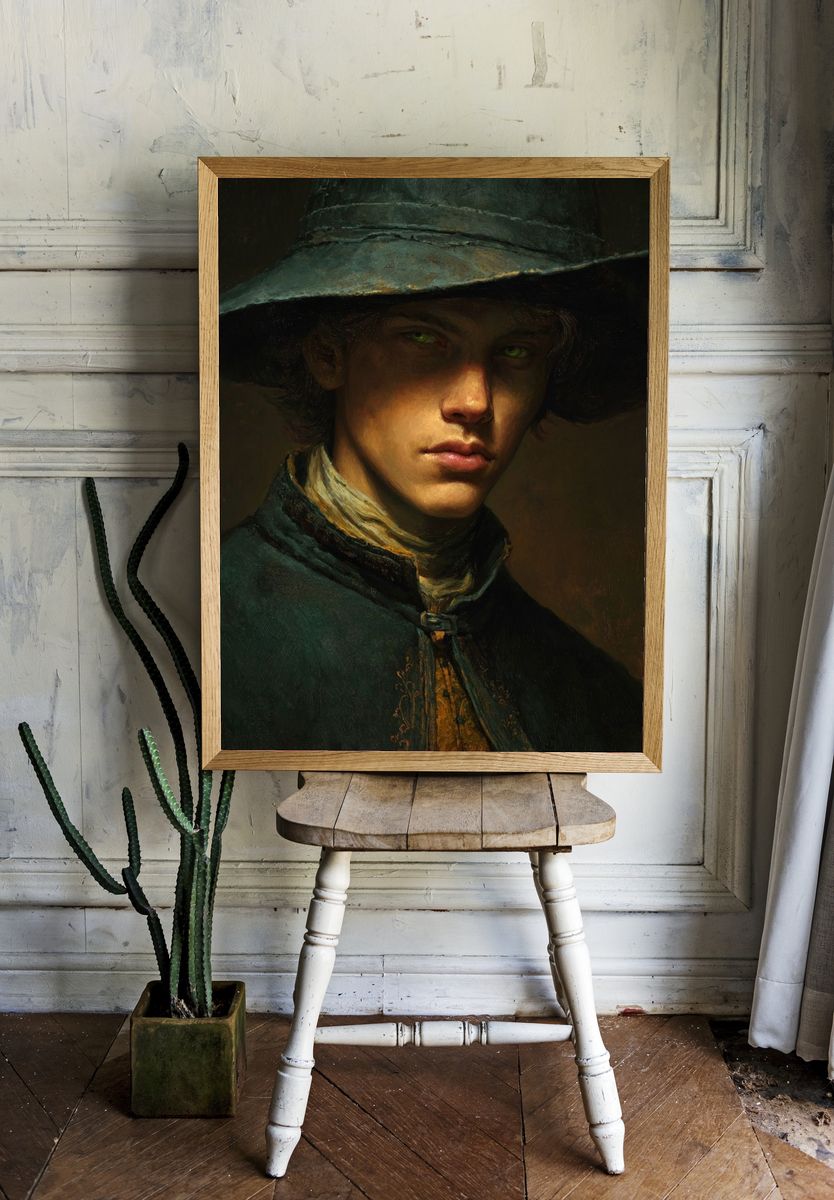 Moody Portrait Fine-Art Print. room preview