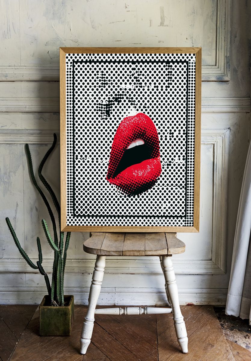 Pop Art Lips Poster. — room view 1