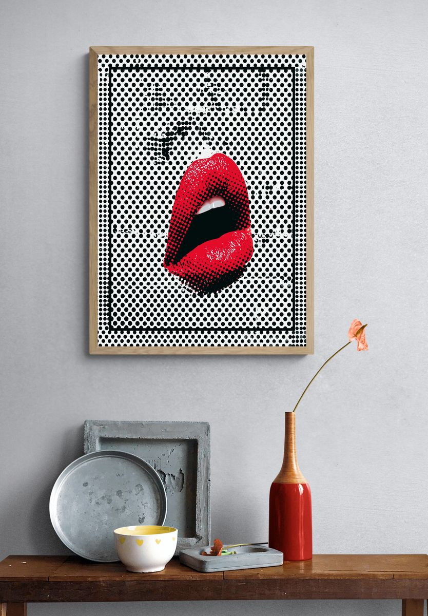 Pop Art Lips Poster. — room view 3