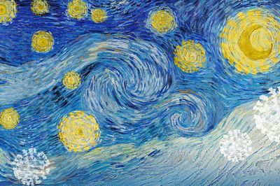 Van Gogh's Starry Night coronavirus. poster print