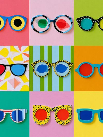 Colorful Sunglasses Pop Art Poster. poster