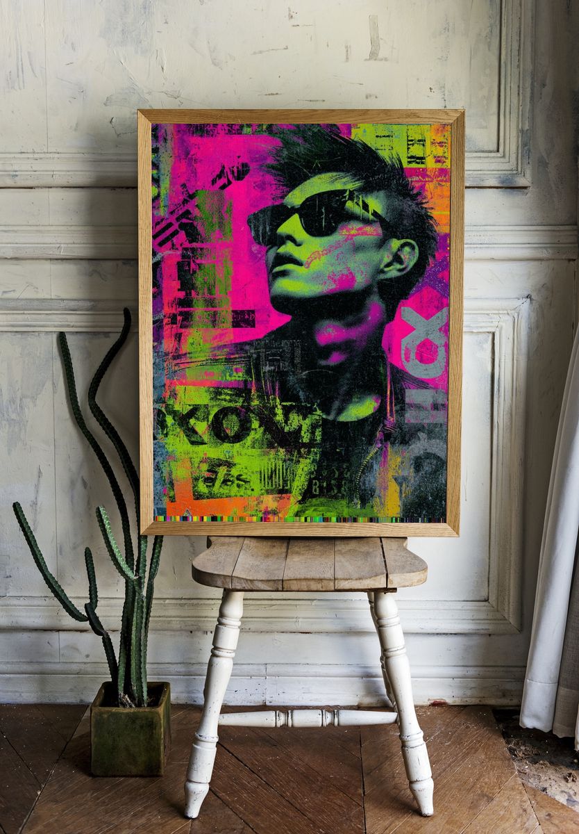 Neon Pop Portrait Poster. room preview