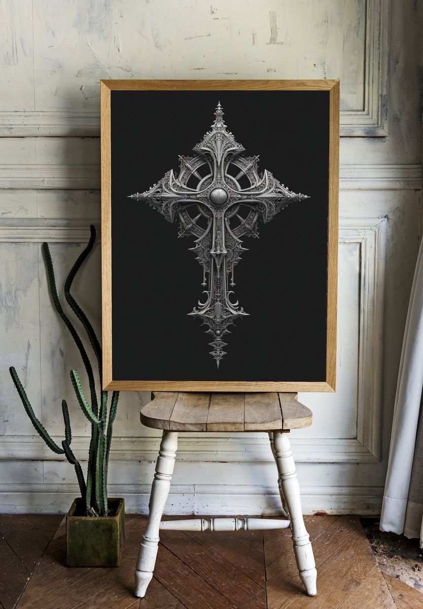 Ornate Cross — Fine Art Print. — room view 1