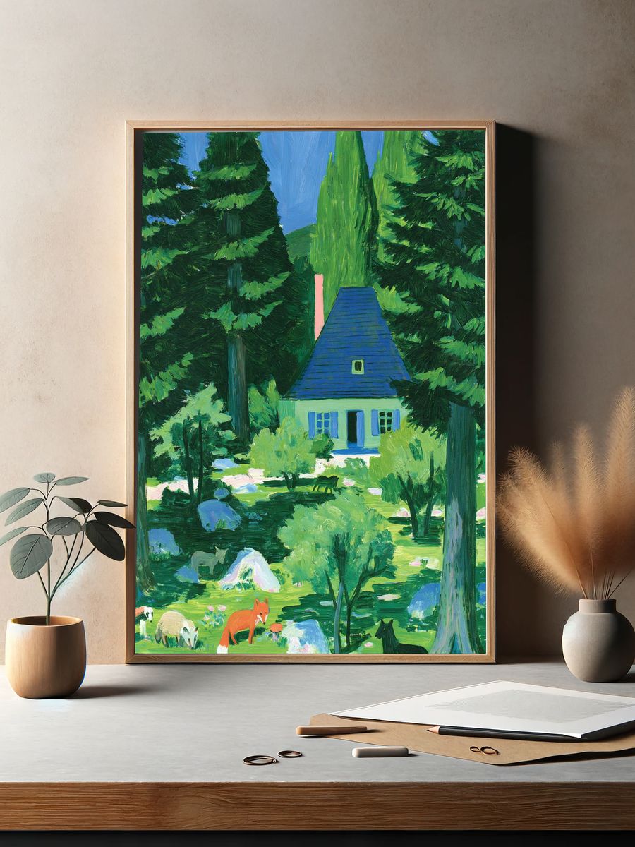 Forest Cottage — Fine-Art Print. — room view 2