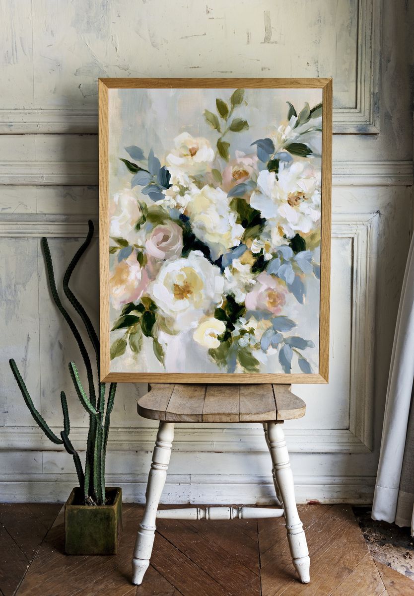 Soft Floral Bouquet Fine-Art Print. room preview