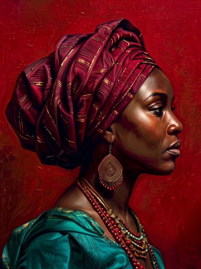 African Woman Portrait Fine-Art Poster. poster detail